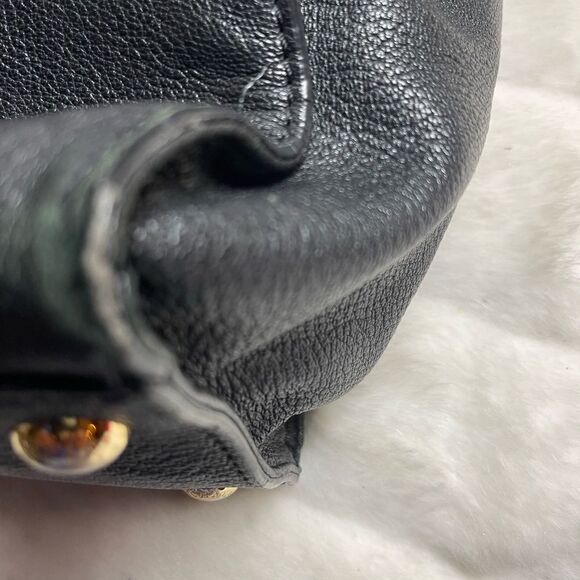 Michael Kors black leather large shoulder bag with gold tone accents. - Picture 6 of 14